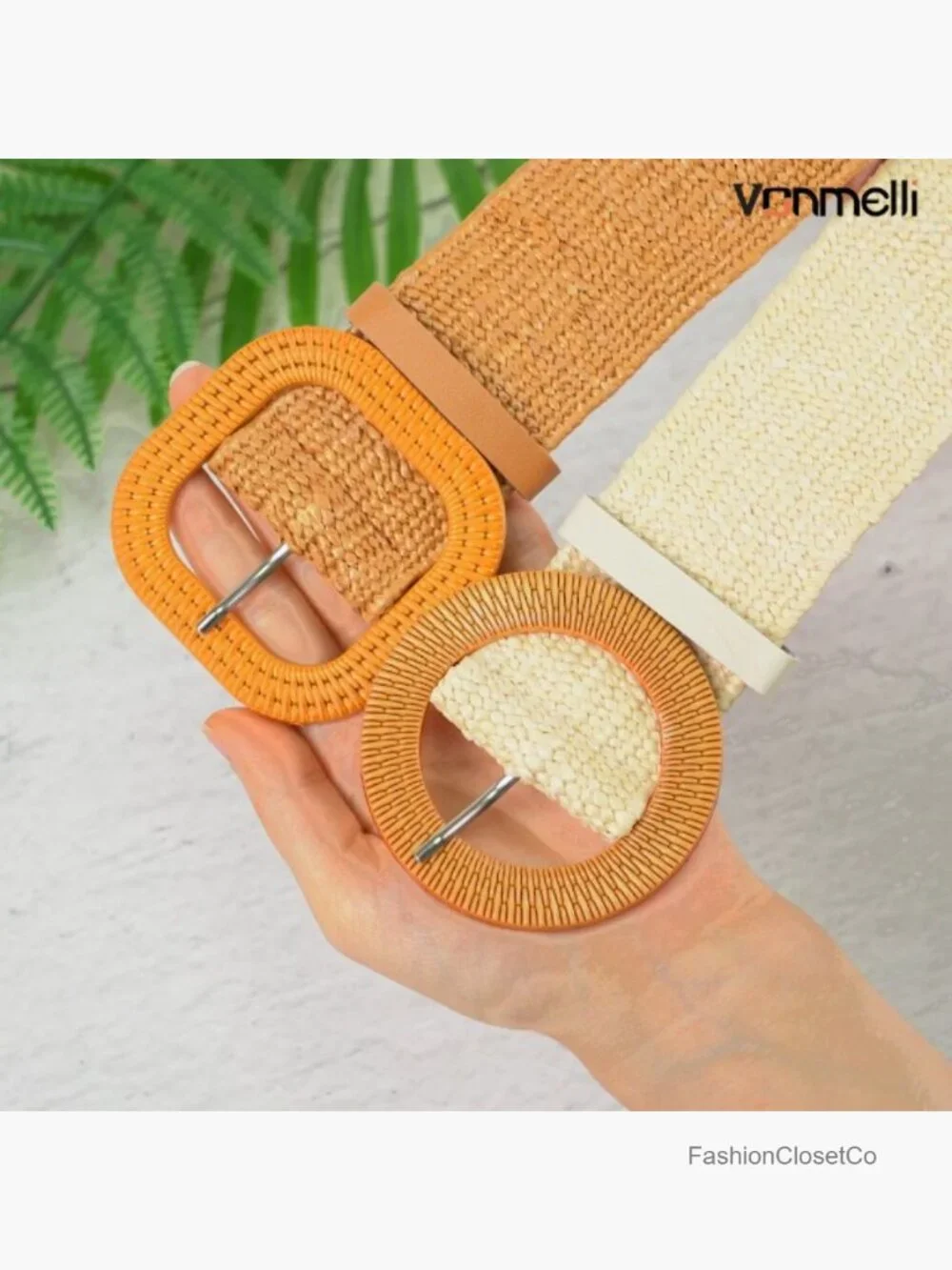 Straw Woven Elastic Stretch Waist Belt for Women Fashion Dress, Boho Braided